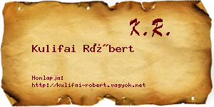 Kulifai Róbert névjegykártya